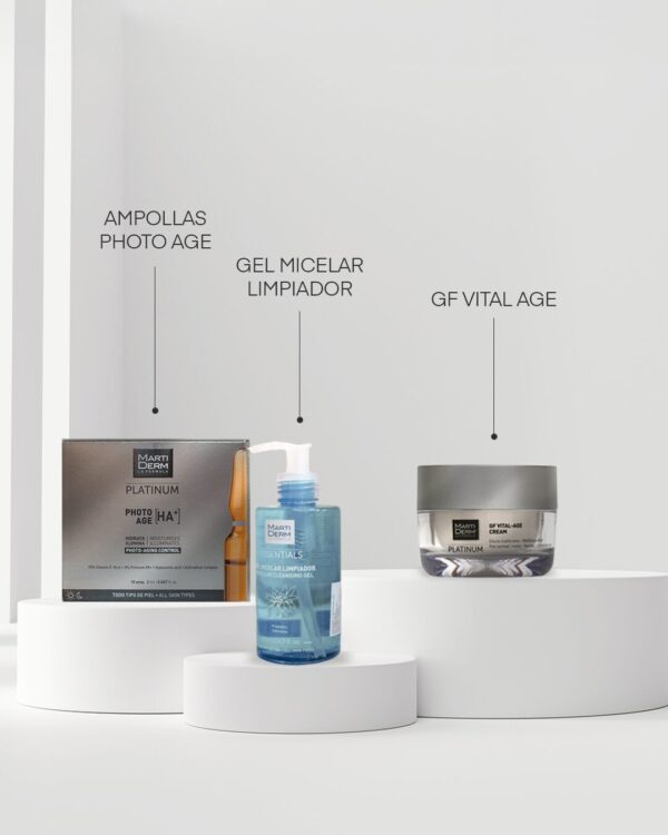 Combo Ampollas Photo Age, Gel Micelar, GF Vital Age